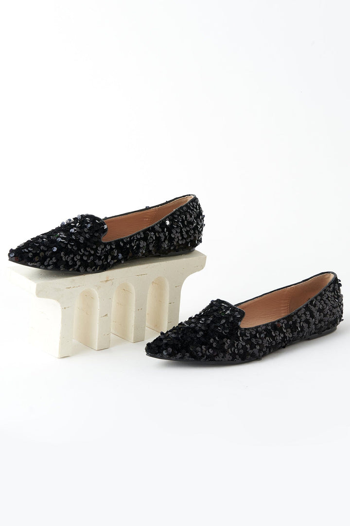 Annabelle Sequin Loafers Black- Pre Order Shoes