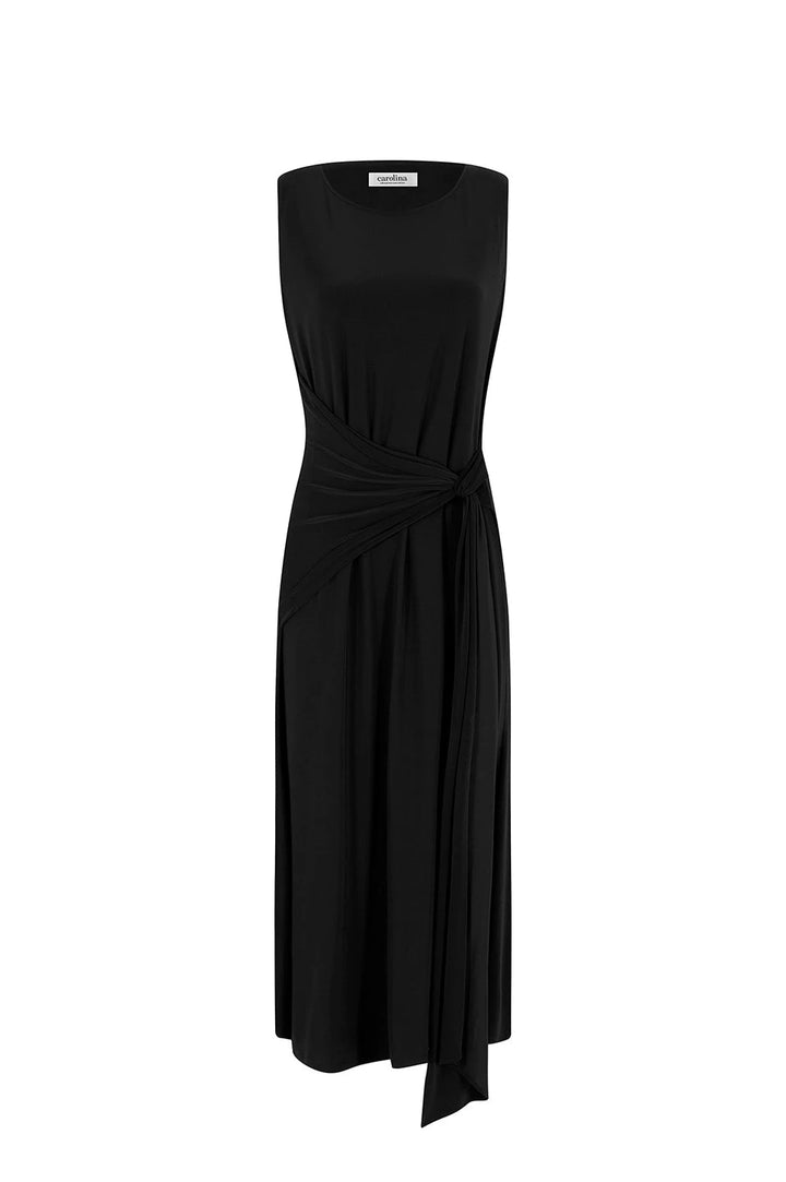 Angelica Sleeveless Midi Dress in Black Dress