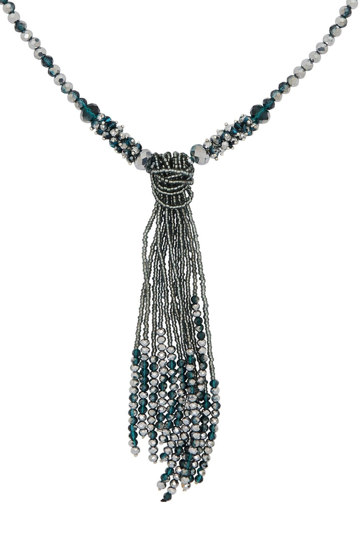 Avani Necklace Grey and Teal Drop Necklace