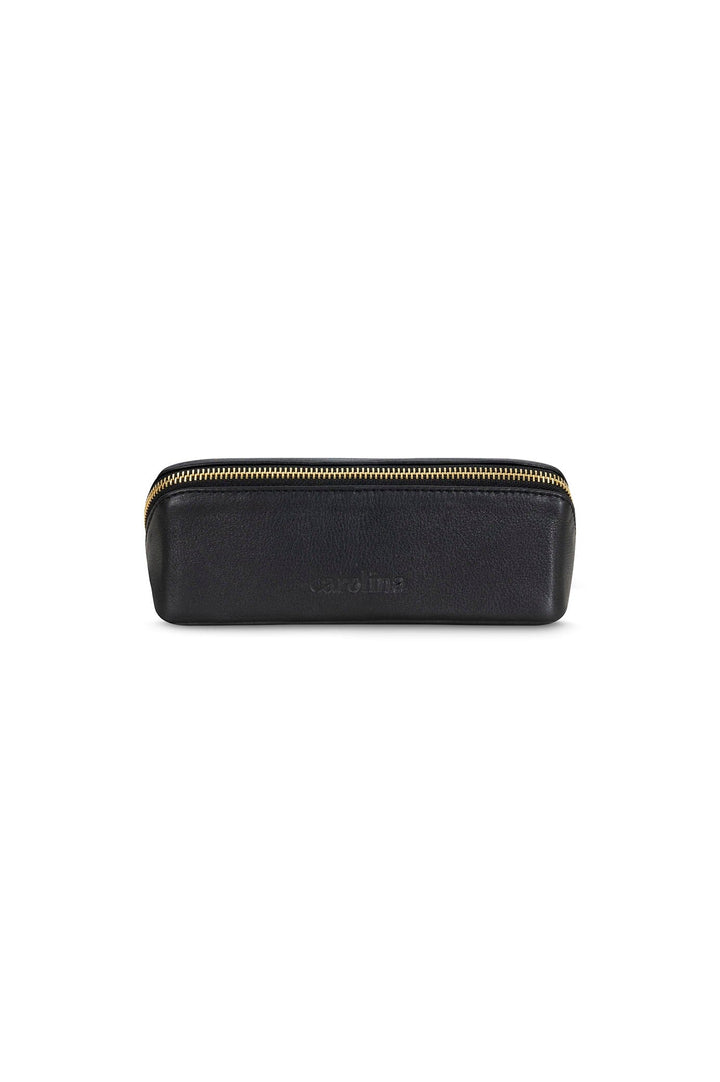 Cara Make Up Bag Black Soft Leather Leather