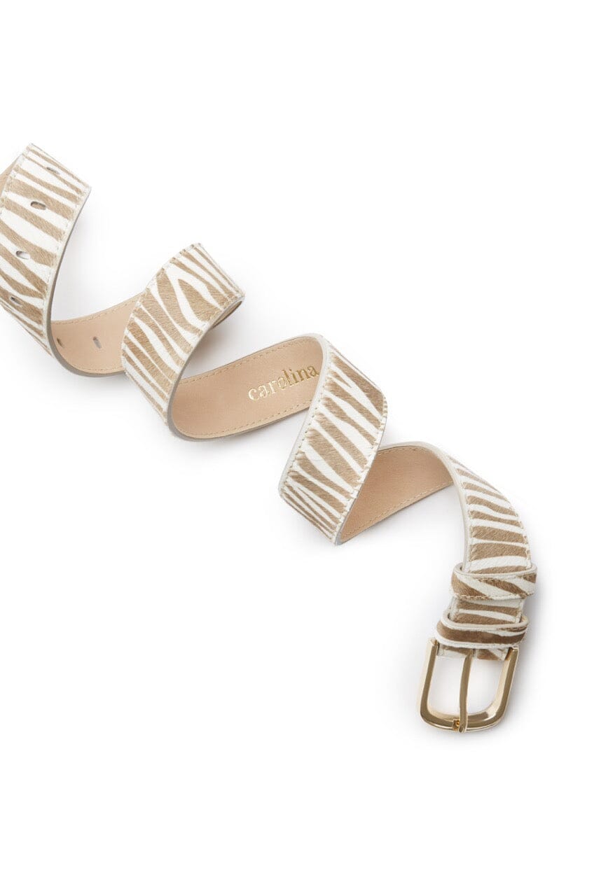 Jeans Belt Cowhide Leather Almond Zebra Belts