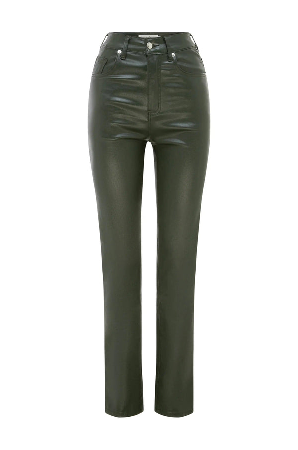 Lucia Metallic Olive Jeans Denim Pants