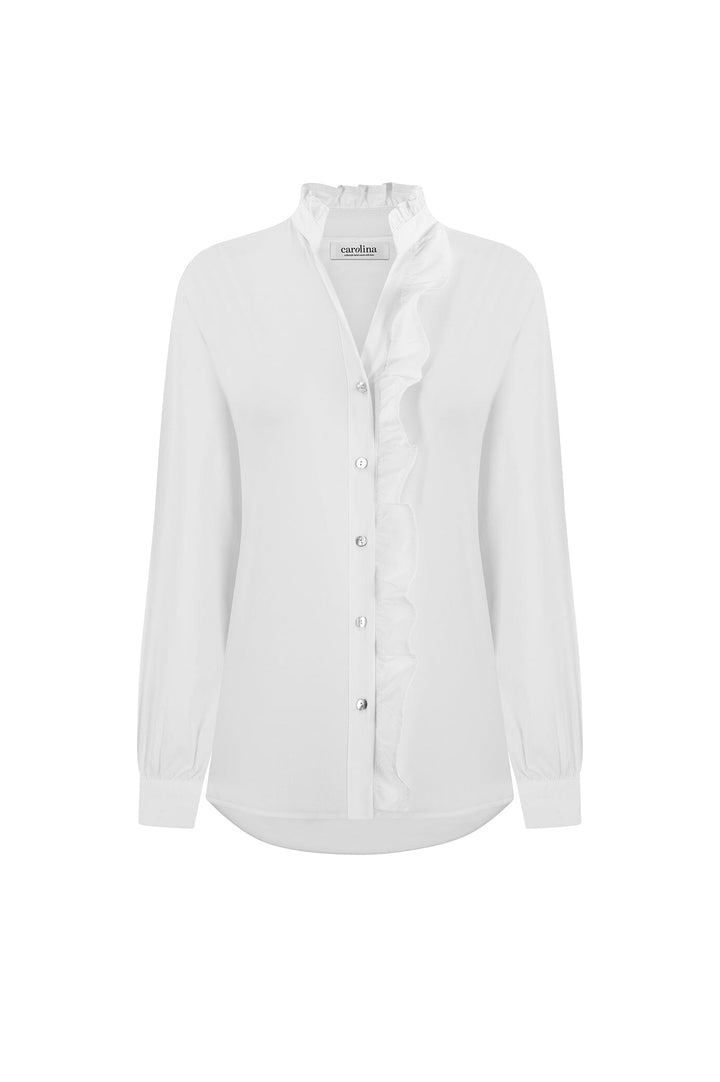 Cayla Long Sleeve Top White Tops