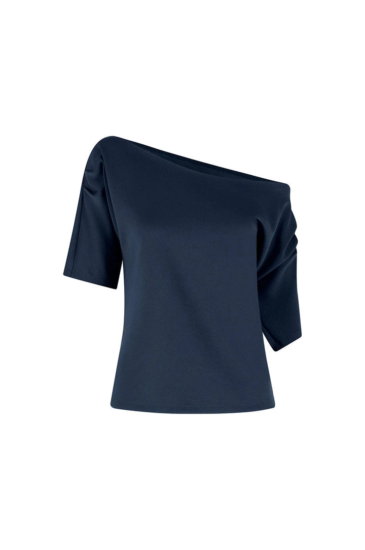 Claudette Off Shoulder Top Navy Tops