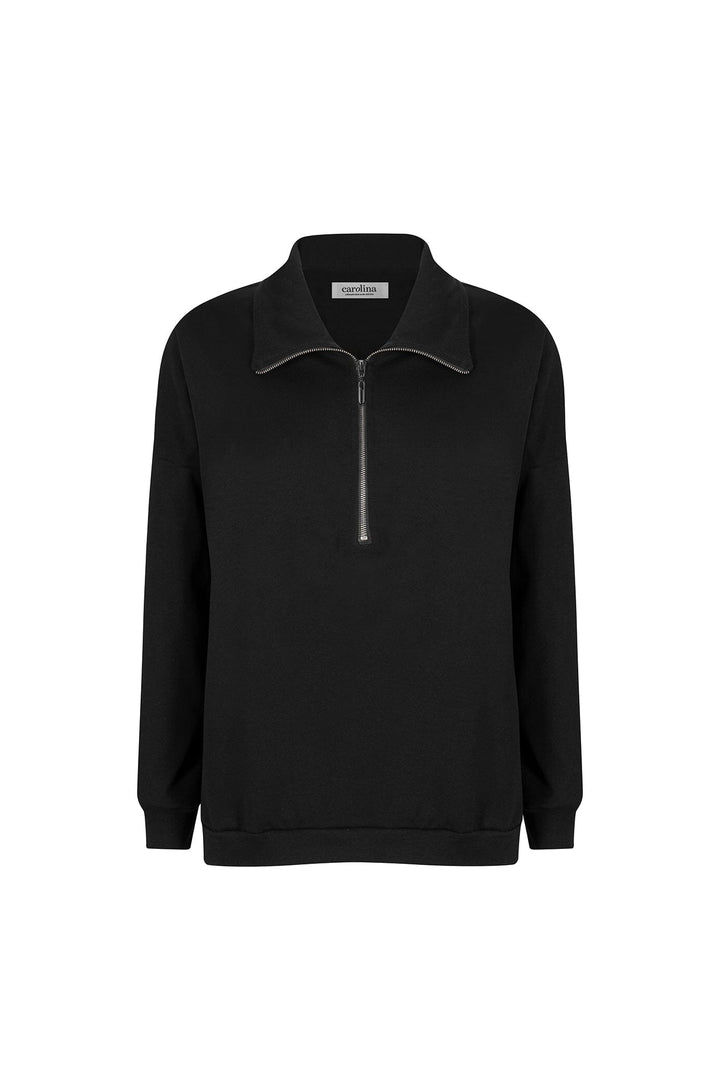 Lara Half Zip Jumper Black Knitwear