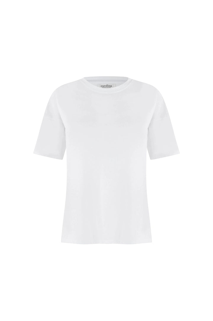 Courtney Crew Neck Oversized T-Shirt White Tops