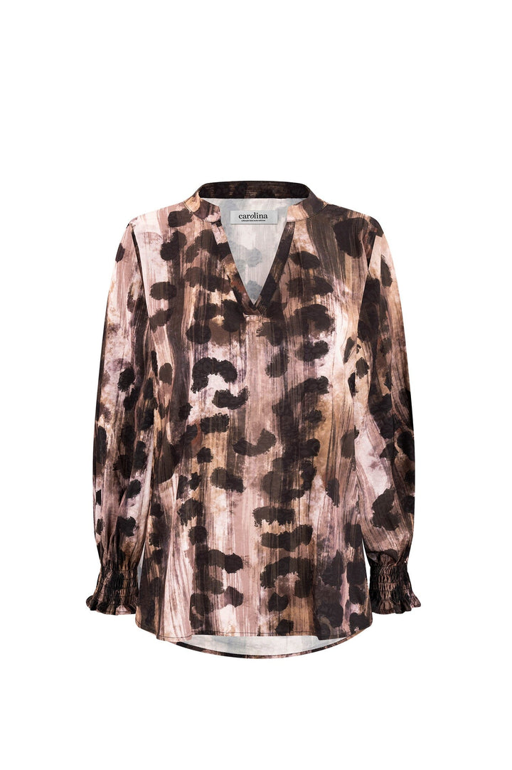 Dasha V-Neck Animal Print Long Sleeve Top Tops