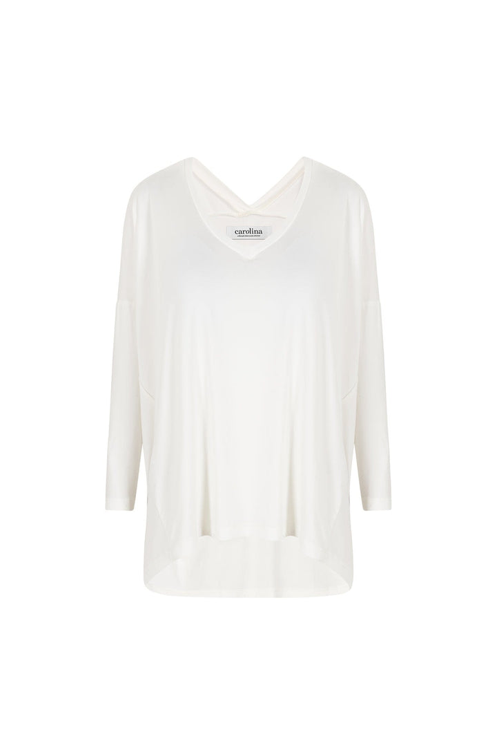 Erica Essential Long Sleeve Top Ivory Tops