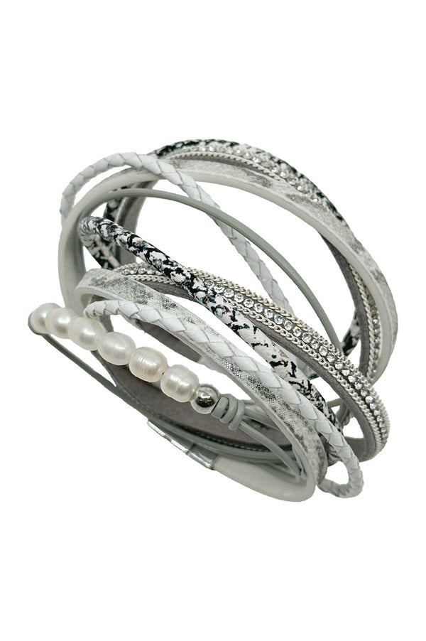 Farah Wrap Bracelet Black and White Bracelet