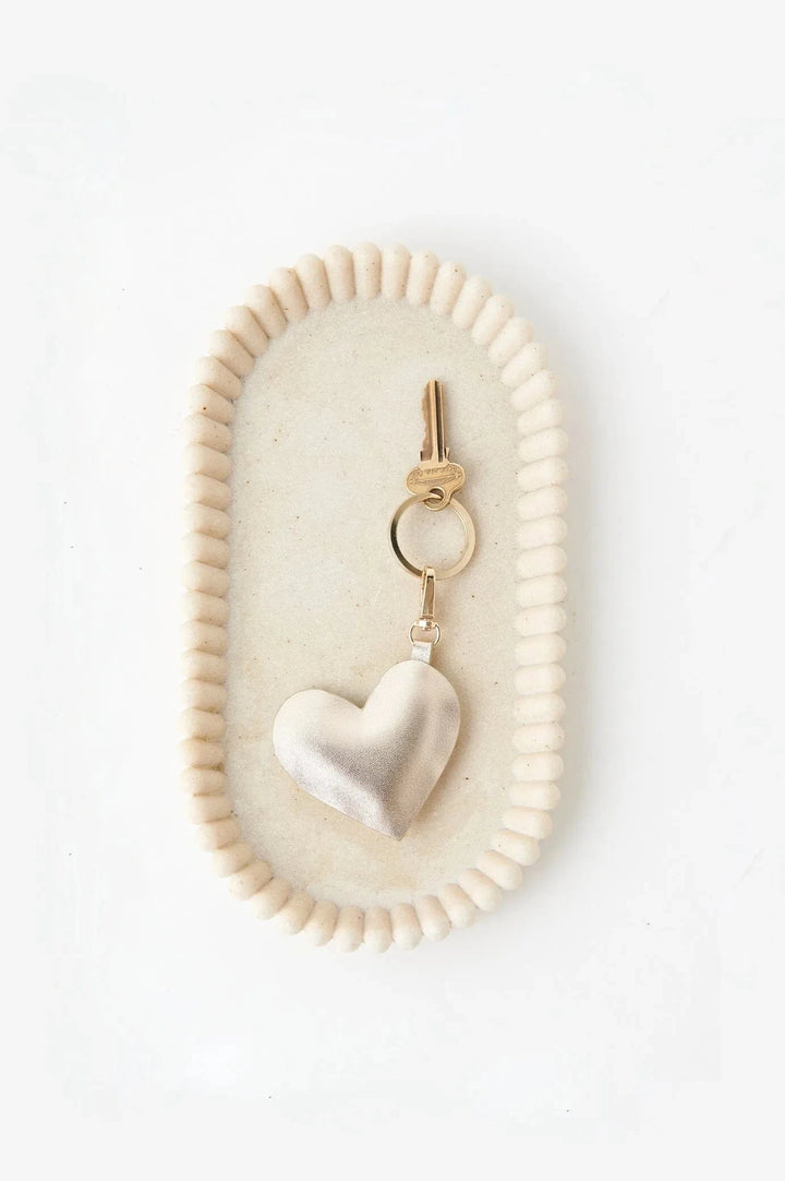 Heart Keyring Soft Leather Gold Accessories