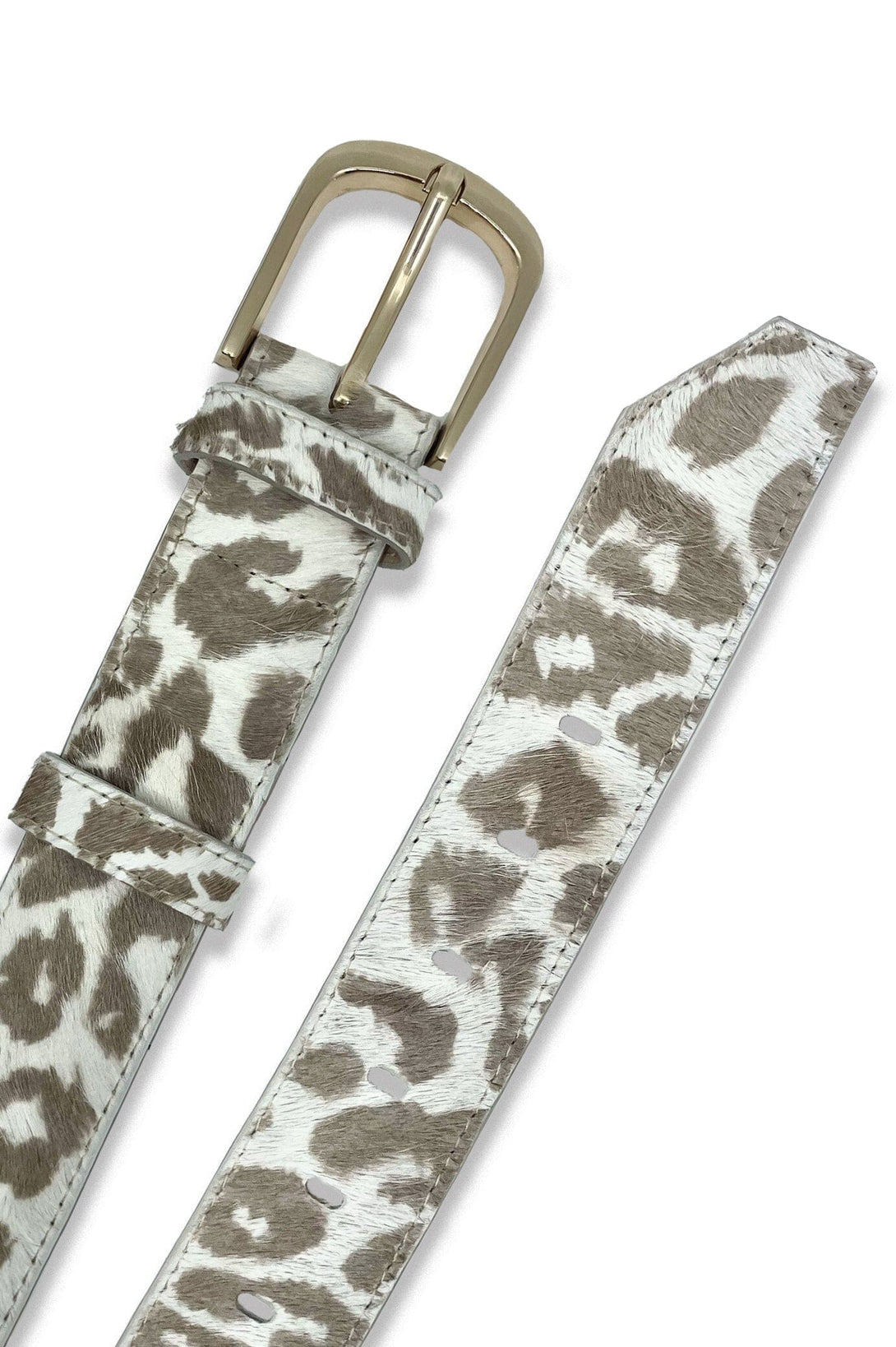 Jeans Belt Cowhide Leather Almond Leopard Belts