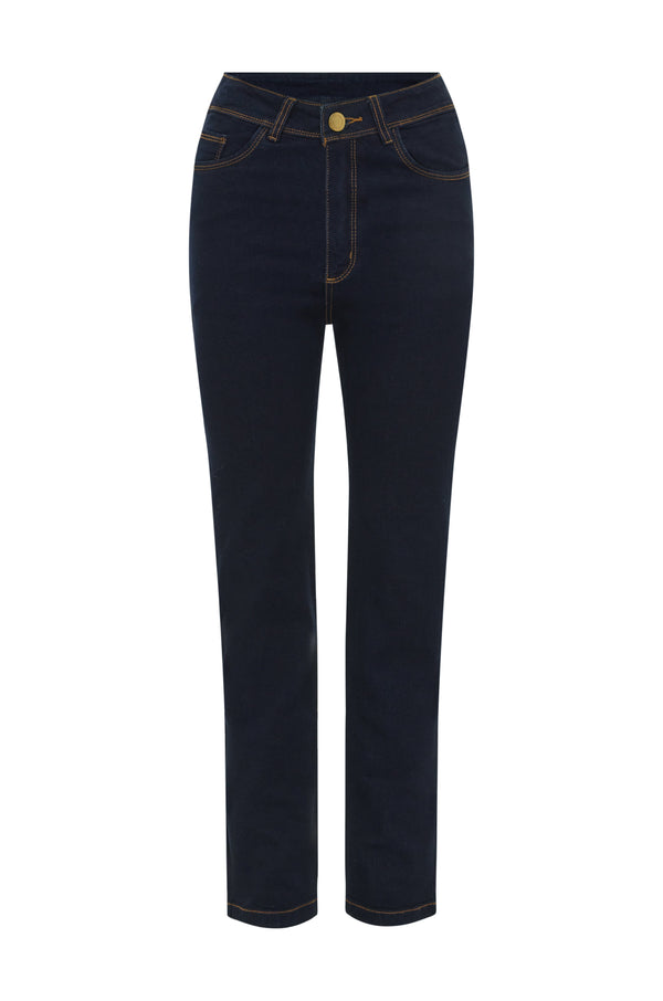 Katya Jeans Dark Denim Blue High Rise Denim Pants