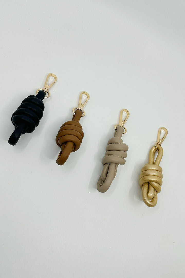 Knot Keyring Soft Leather Black Accessories