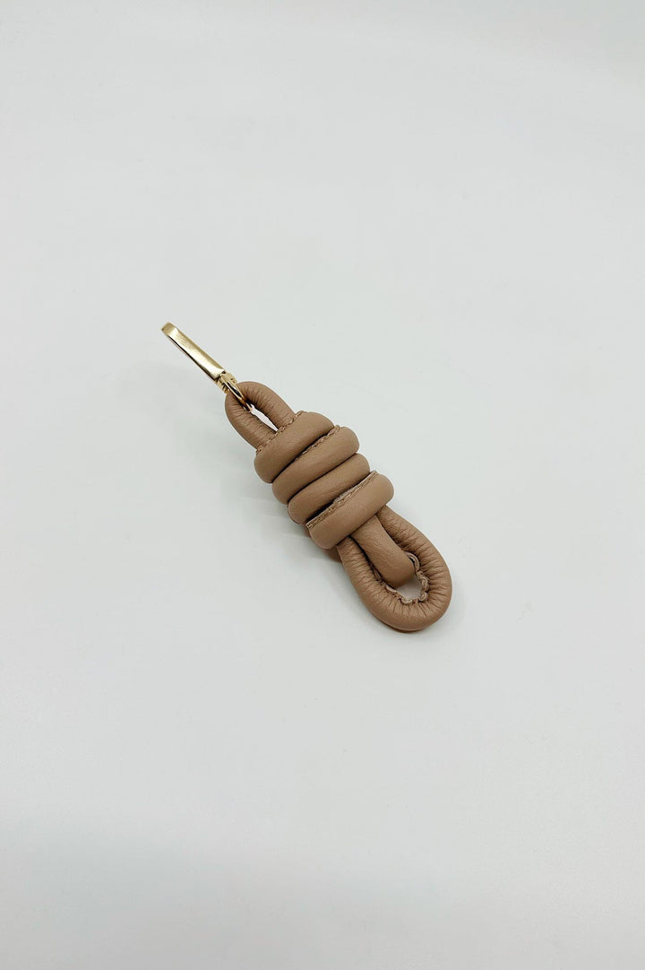 Knot Keyring Soft Leather Nude Accessories