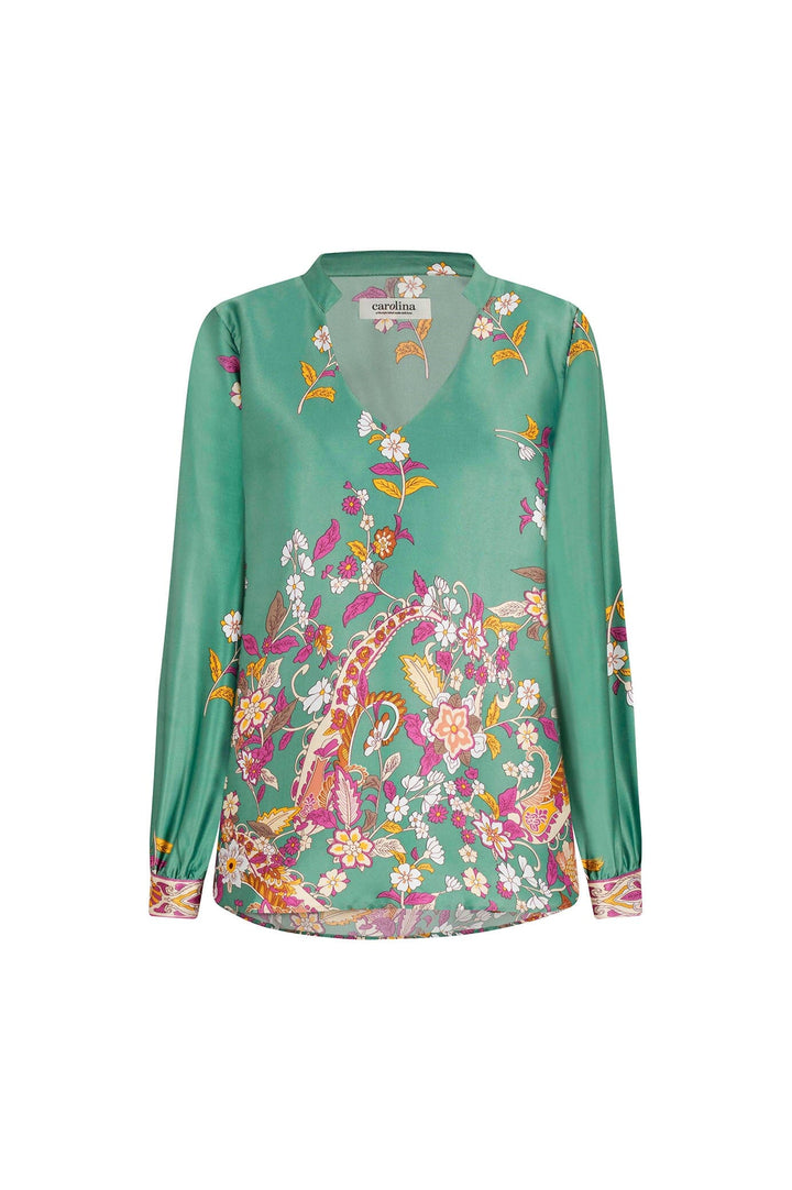 Laurie Print V-Neck Long Sleeve Top Tops