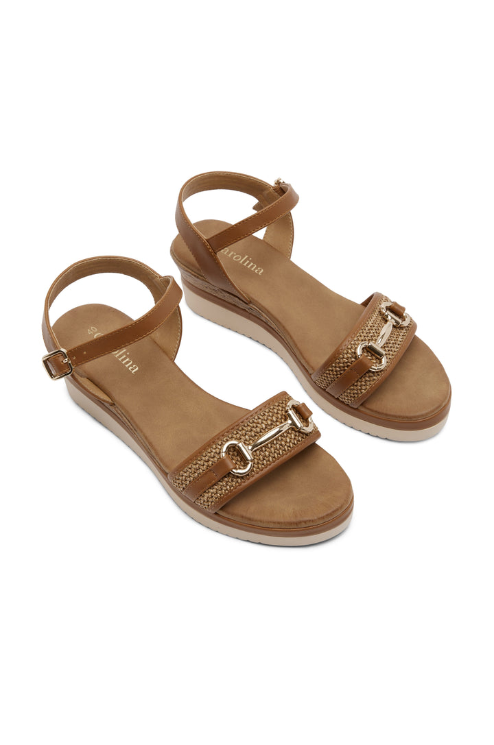 Leandra Wedges Tan Shoes