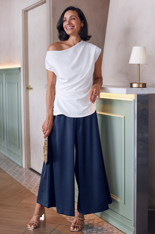 Lexie Wide Leg Pants Navy Pants