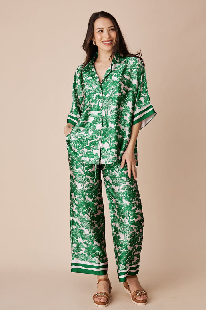 Lisa Print Pants Emerald Pants