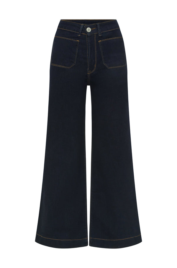 Maddy Wide Leg Dark Denim Jeans Denim Pants