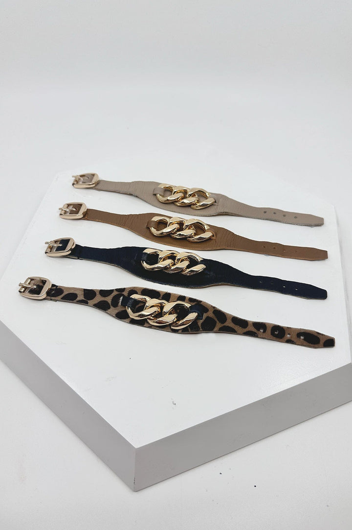 Madelyn Leather Bracelet Giraffe Bracelet