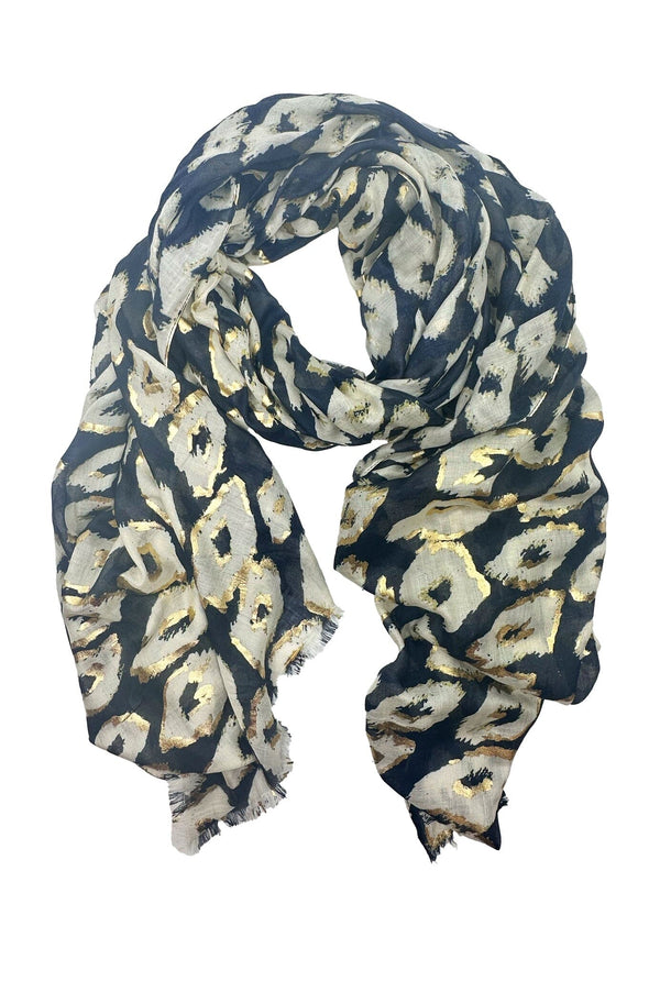 Makena Modal Scarf Black with Gold Scarves