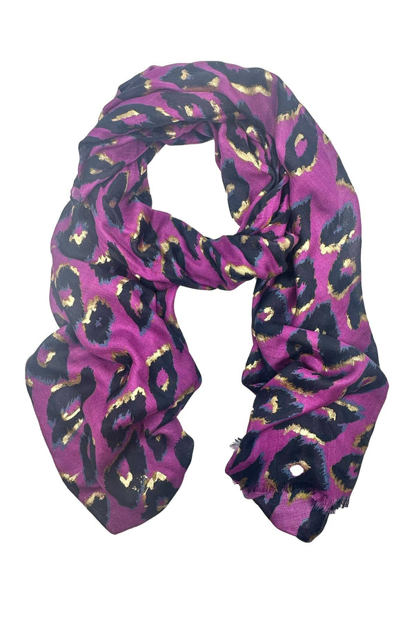 Makena Modal Scarf Magenta with Gold Scarves