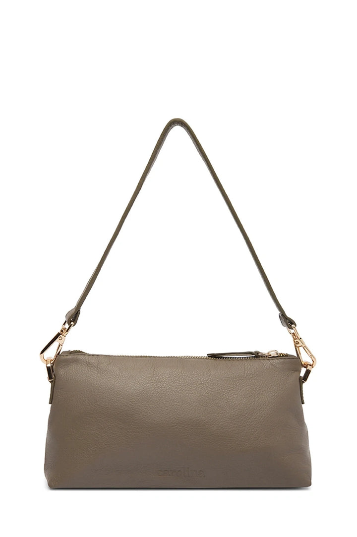 Marisol Leather Shoulder Bag Khaki Leather