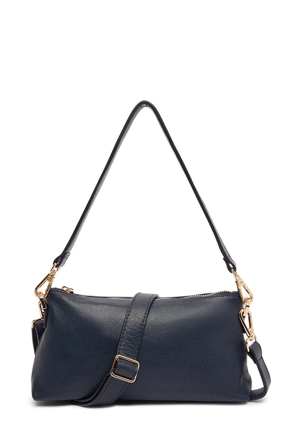 Marisol Leather Shoulder Bag Navy Leather