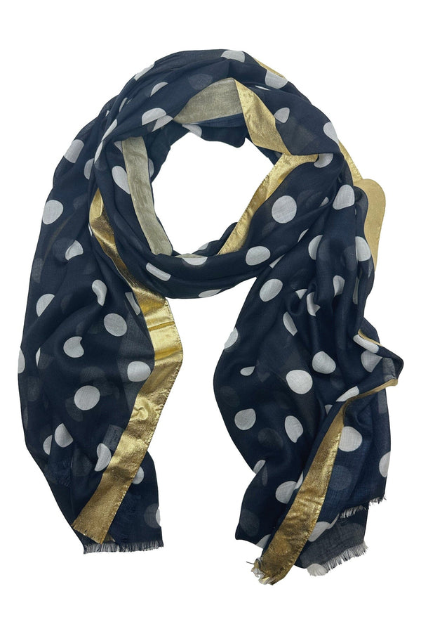 Maxine Spotted Modal Scarf Black Scarves