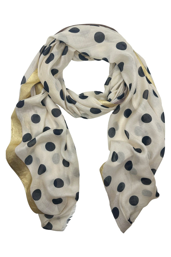 Maxine Spotted Modal Scarf Cream Scarves