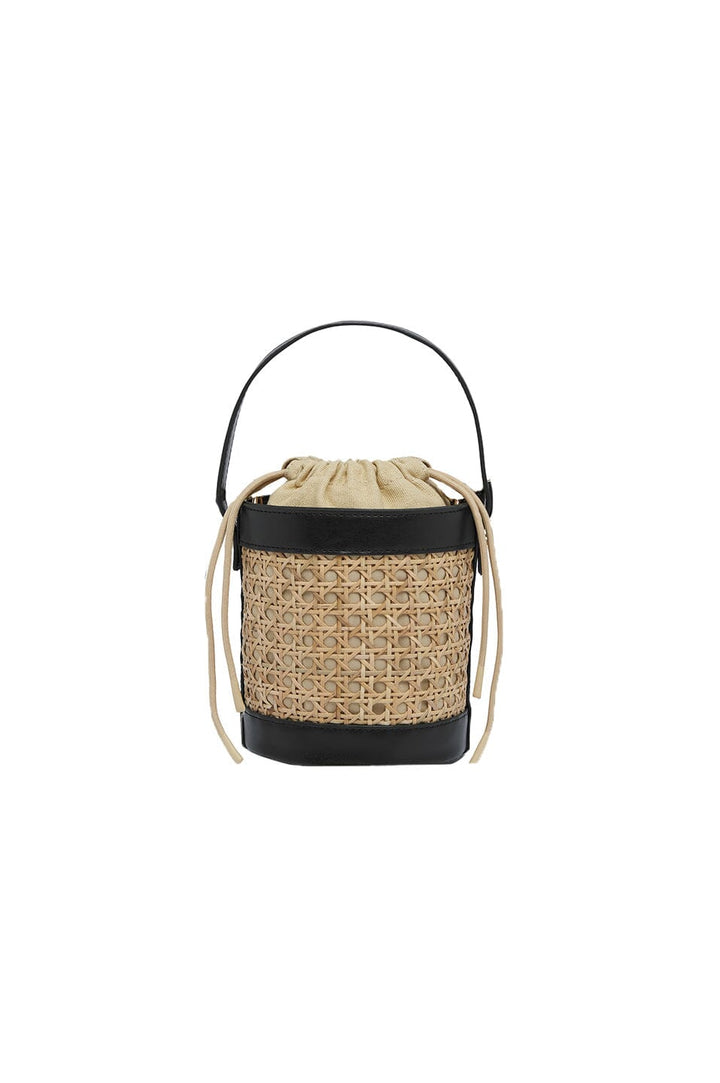 Melina Rattan Bucket Bag in Black Seasonal Handbag