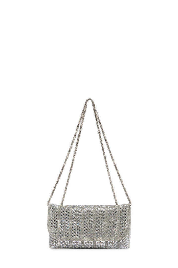 Mimi Sequinned Clutch Bag Silver Seasonal Handbag