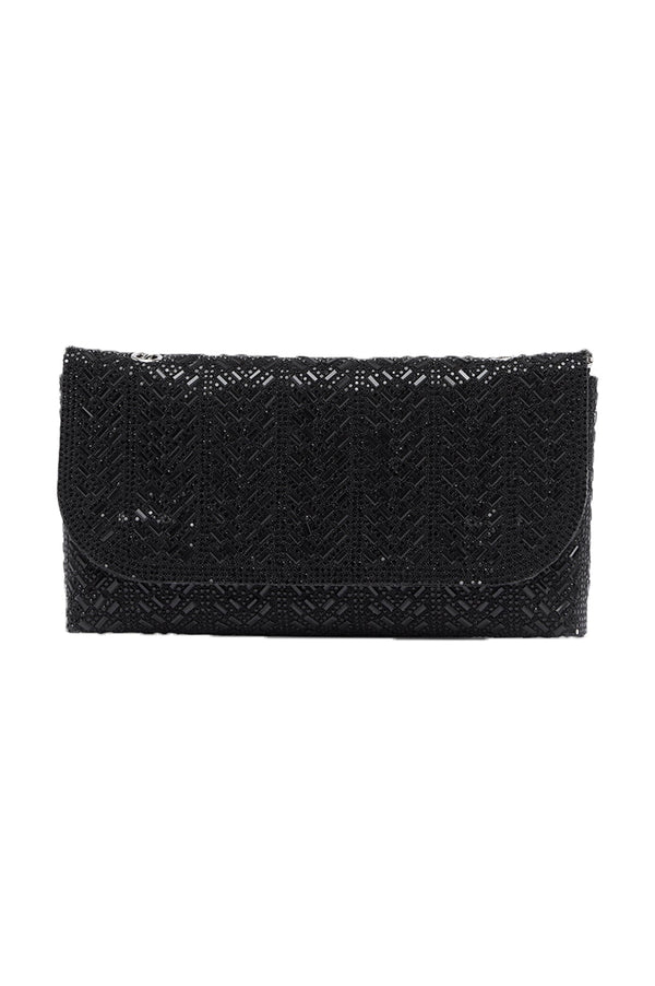 Mimi Sequinned Clutch Bag Black Seasonal Handbag