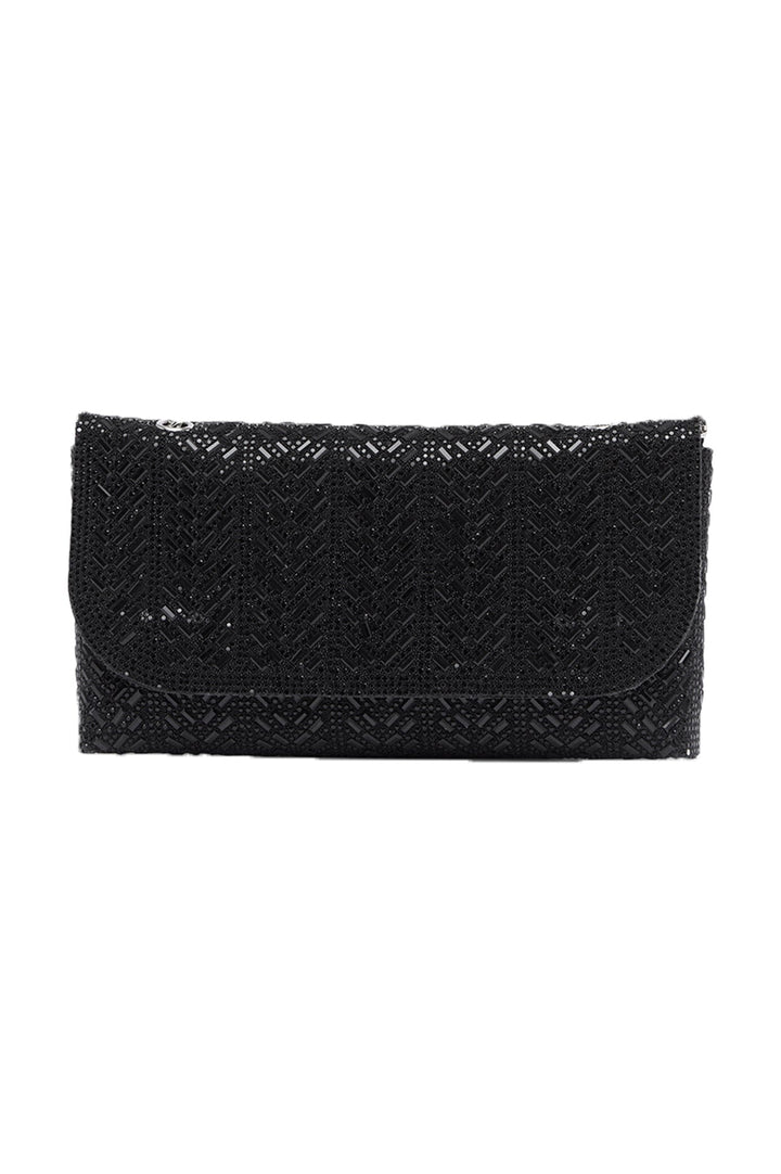 Mimi Sequinned Clutch Bag Black Seasonal Handbag