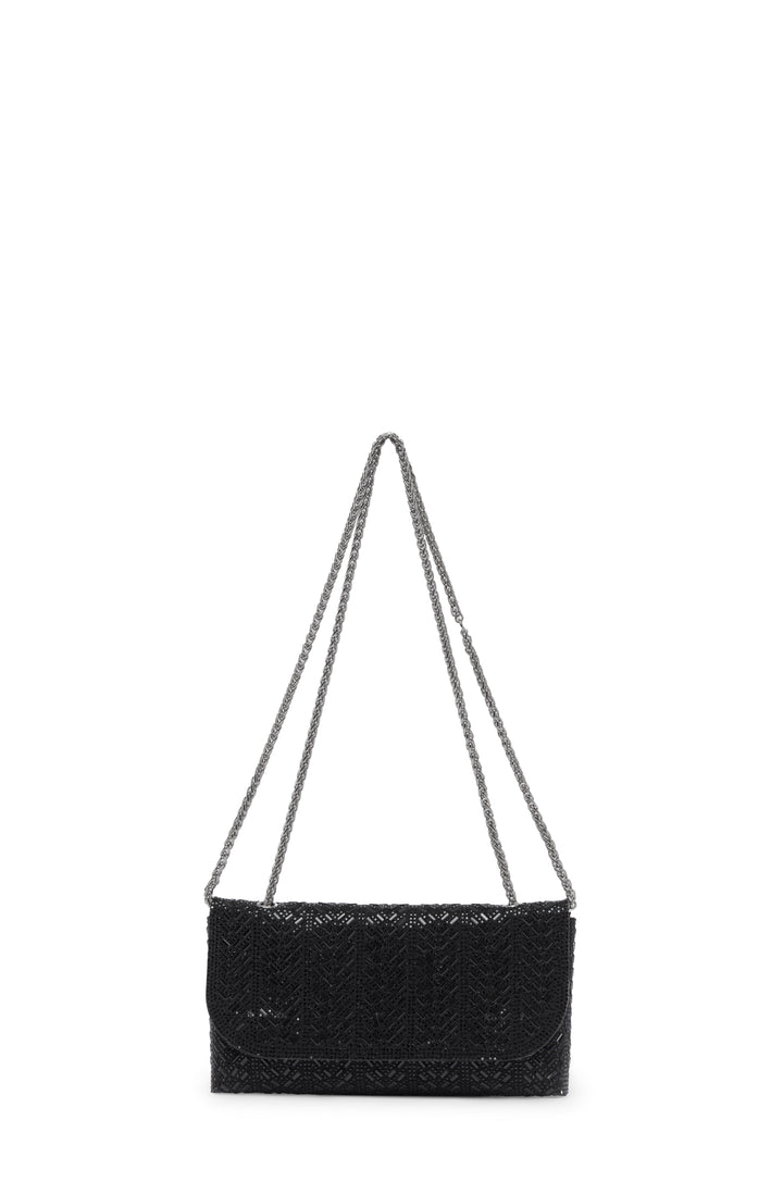 Mimi Sequinned Clutch Bag Black Seasonal Handbag