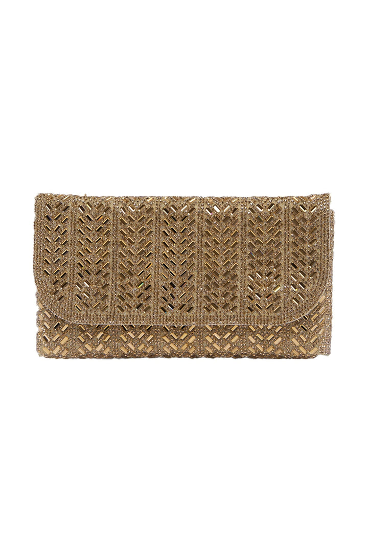Mimi Sequinned Clutch Bag Gold Seasonal Handbag