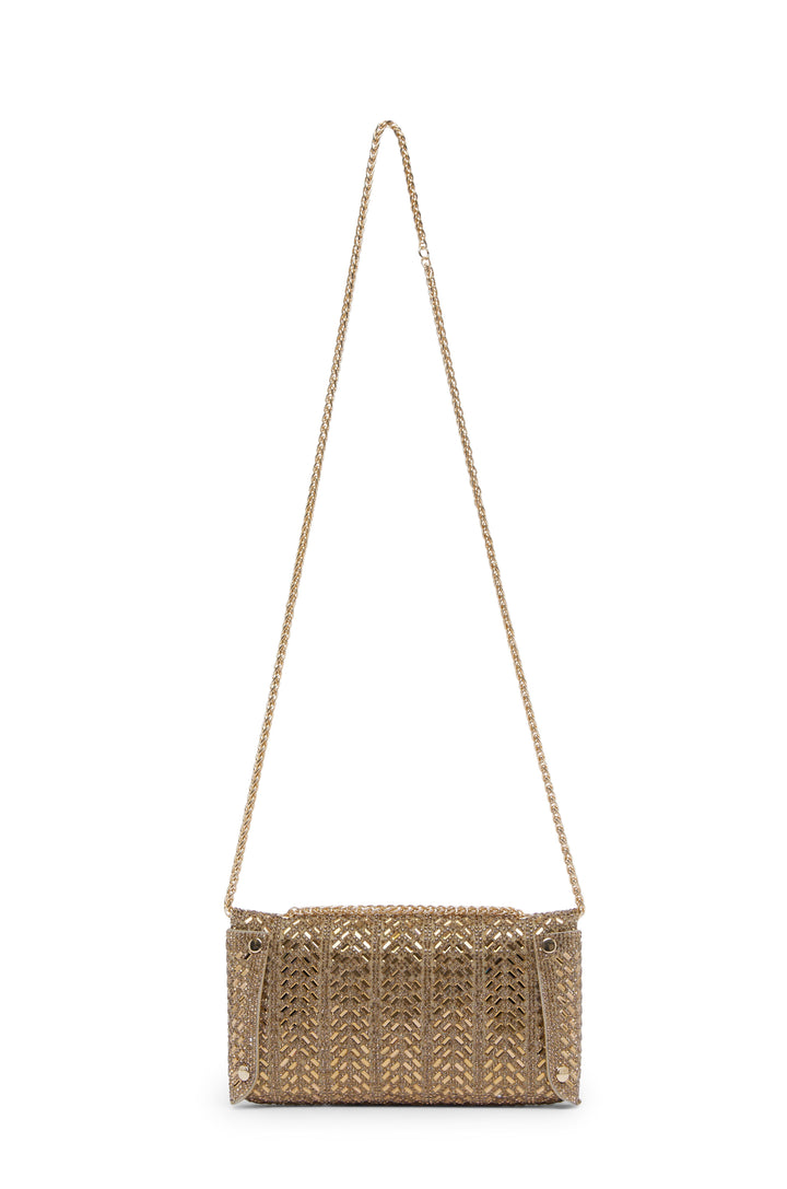 Mimi Sequinned Clutch Bag Gold Seasonal Handbag
