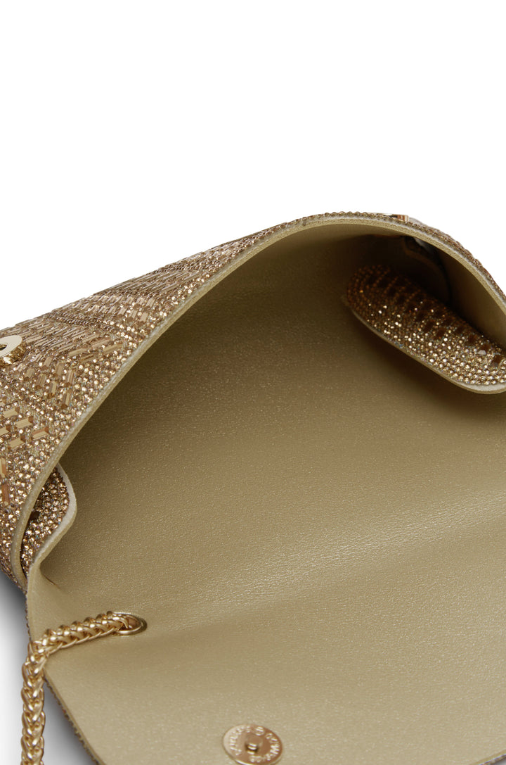 Mimi Sequinned Clutch Bag Gold Seasonal Handbag