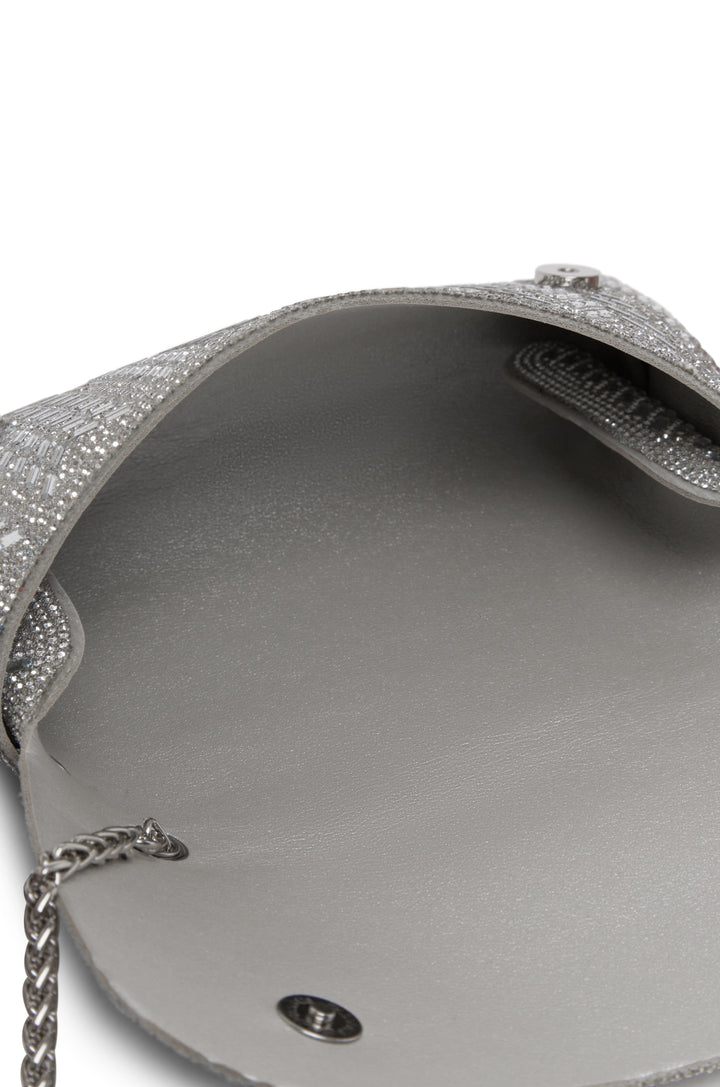 Mimi Sequinned Clutch Bag Silver Seasonal Handbag