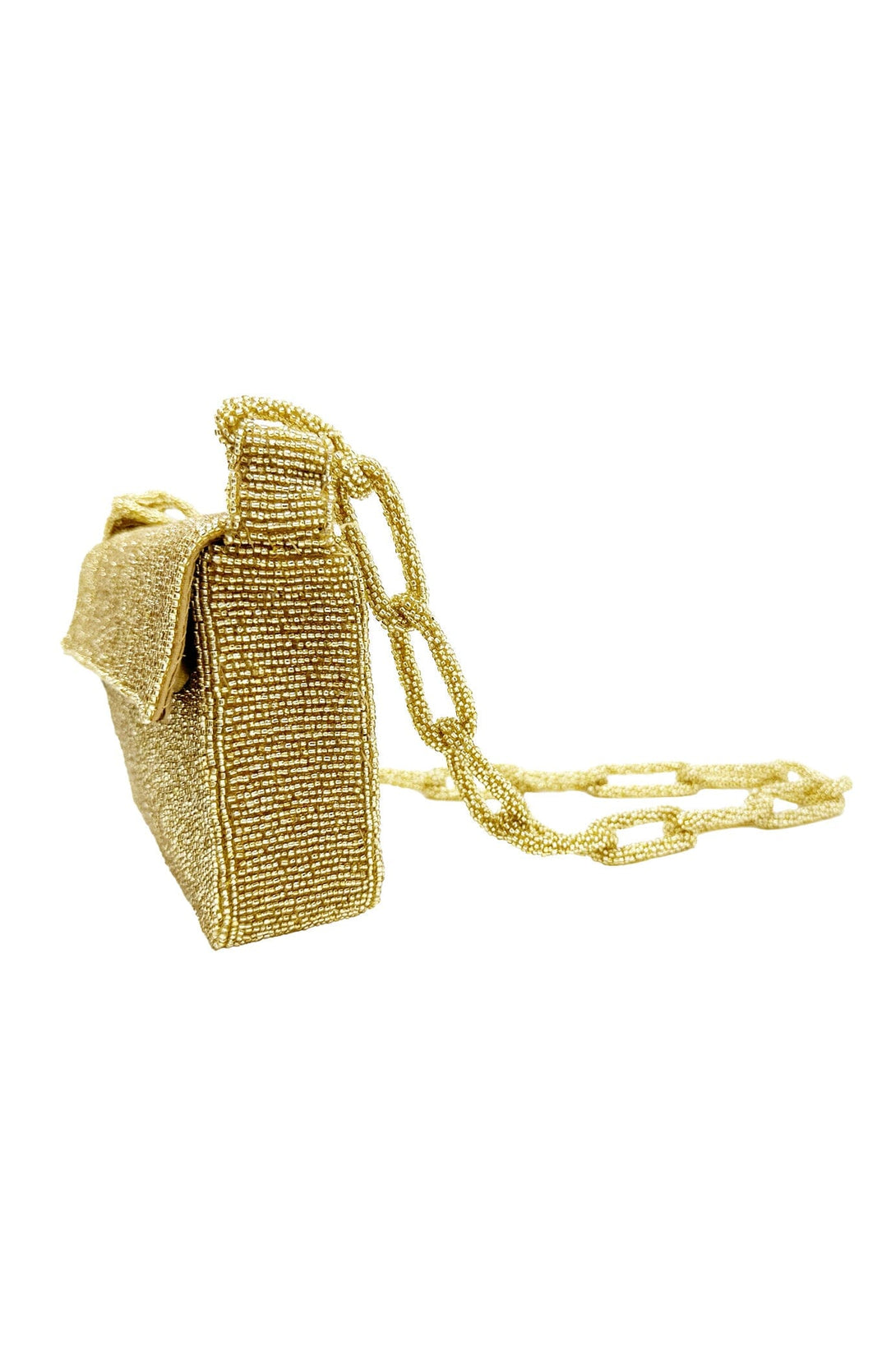 Nara Sequinned Clutch Bag Gold Seasonal Handbag