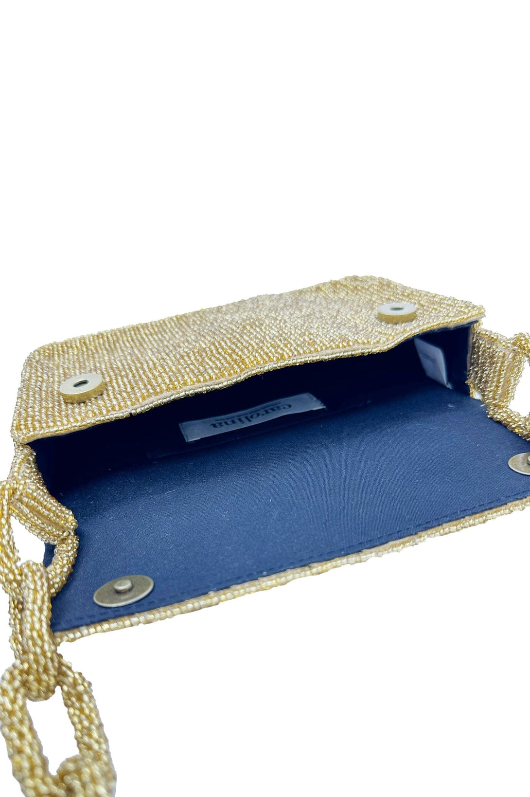Nara Sequinned Clutch Bag Gold Seasonal Handbag