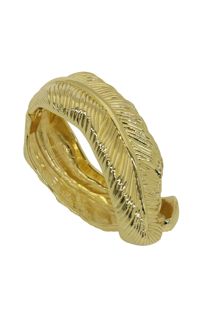 Paislee Leaf Bangle Gold Bracelet