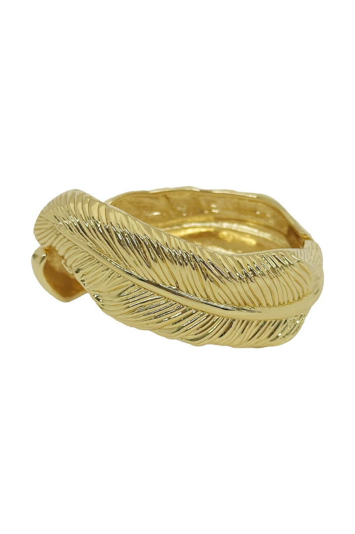 Paislee Leaf Bangle Gold Bracelet