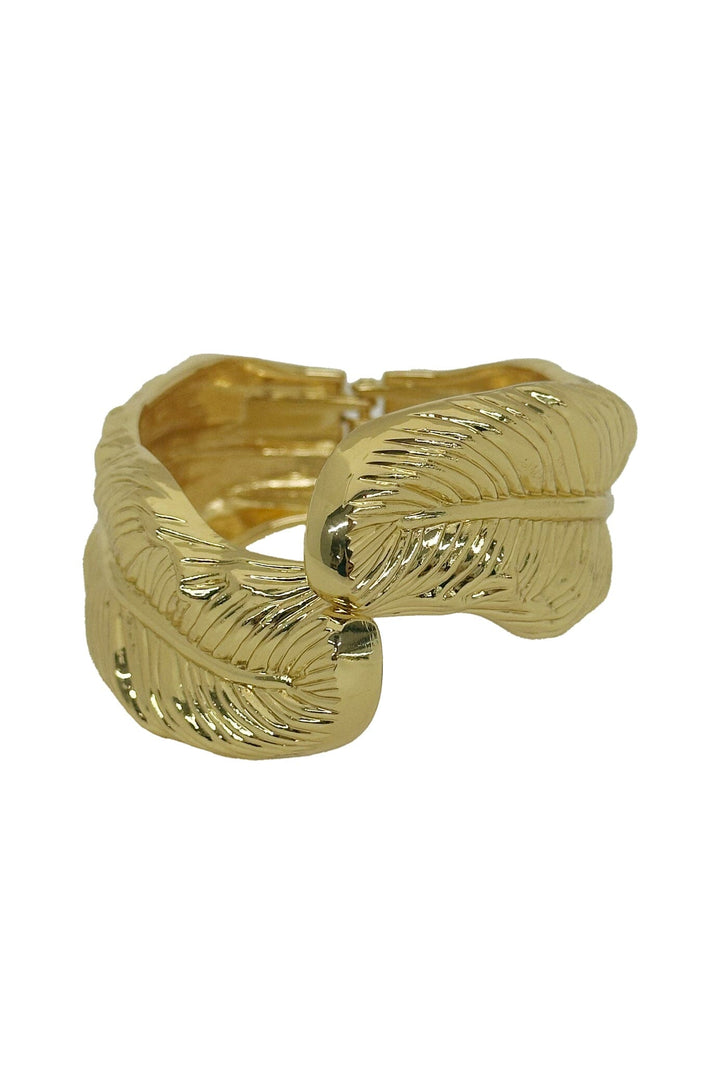 Paislee Leaf Bangle Gold Bracelet