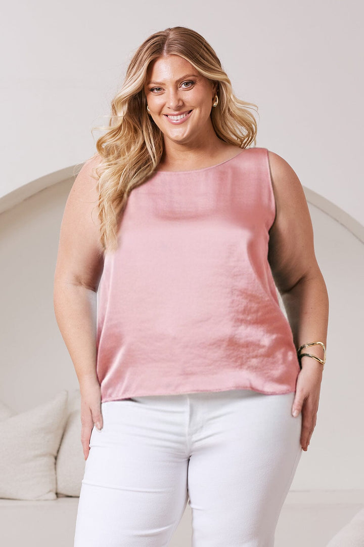 Perla Reversible Neckline Sleeveless Top in Blush- Pre Order Tops