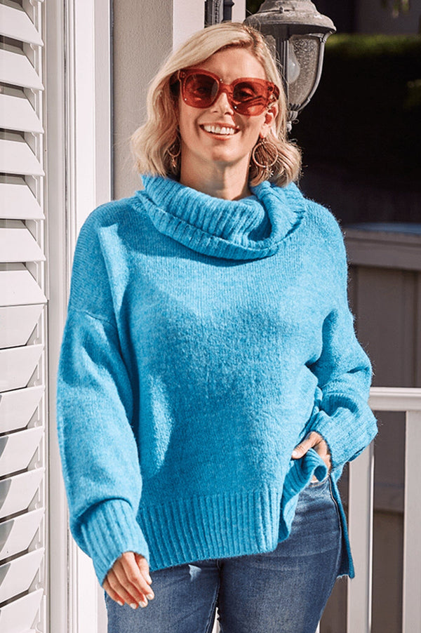 Rae Turtleneck Jumper Blue Knitwear