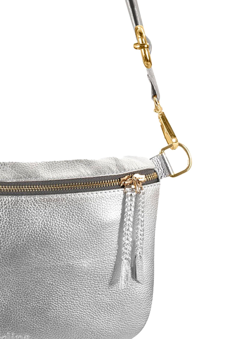 Ramona Leather Handbag Silver Leather