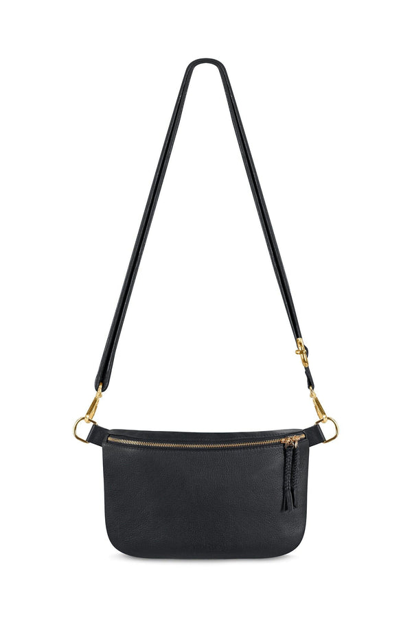 Ramona Leather Handbag Black with Pocket Leather