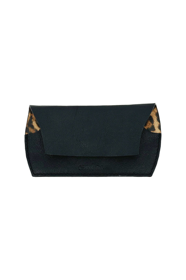 Sasha Sunglass Case Black Leather