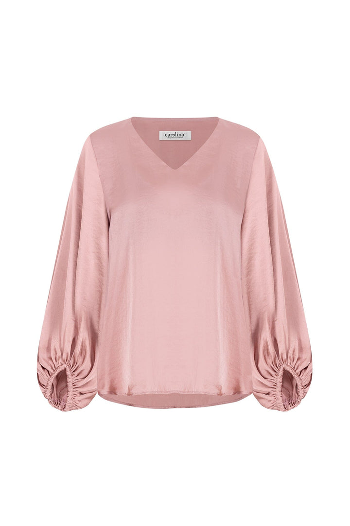 Sovana V-neck Long Sleeve Top Rose Tops